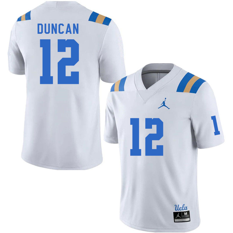 Men #12 Luke Duncan UCLA Bruins College Football Jerseys Stitched Sale-White